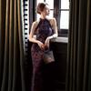 Purple fishtail neck national style new Chinese long cheongsam improved young 1011 new women's high-end dress