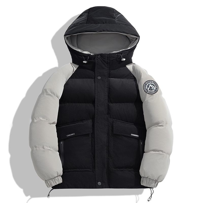 

Новая зимняя утолщенная теплая хлопковая куртка мужская модная однотонная хлопковая куртка с капюшоном мужская повседневная свободная куртка 3XL