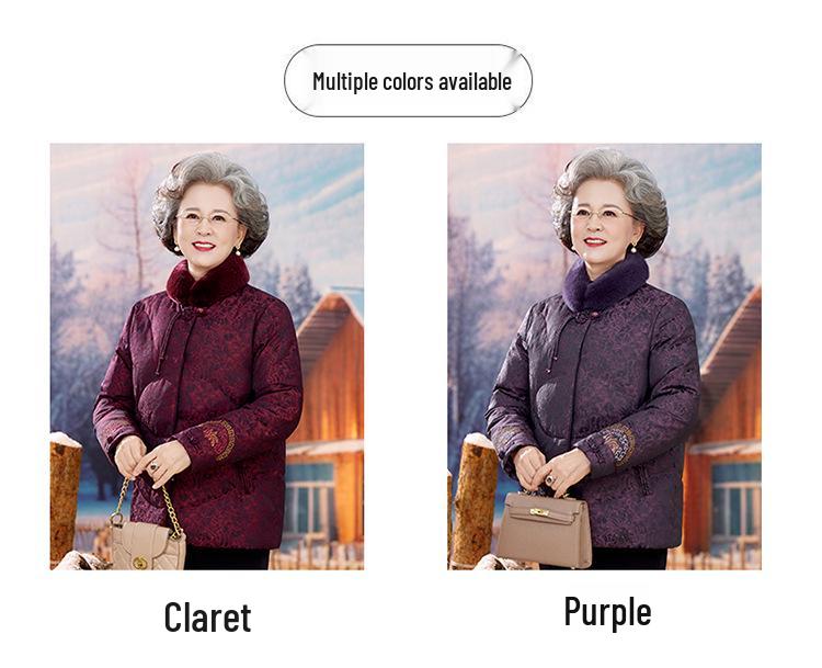 Damen Winter Daunenjacke mit Pelzkragen - Dick, Warm und Stilvoll für ältere Damen