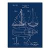 Sailboat Patent Print Vintage Poster Sailor Gifts , Yacht Anchor Ship  Wheel Sailing Blueprint Nautical Wall Art Canvas Painting