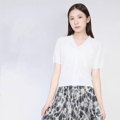 Sweet Basil Women's Summer Thin Knit Short Sleeve Cardigan