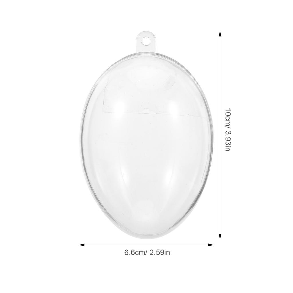 12Pcs Clear Plastic Egg Shaped Fillable Ornament Balls DIY Candy Boxes Christmas Tree Hanging Decorations Easter Wedding Party