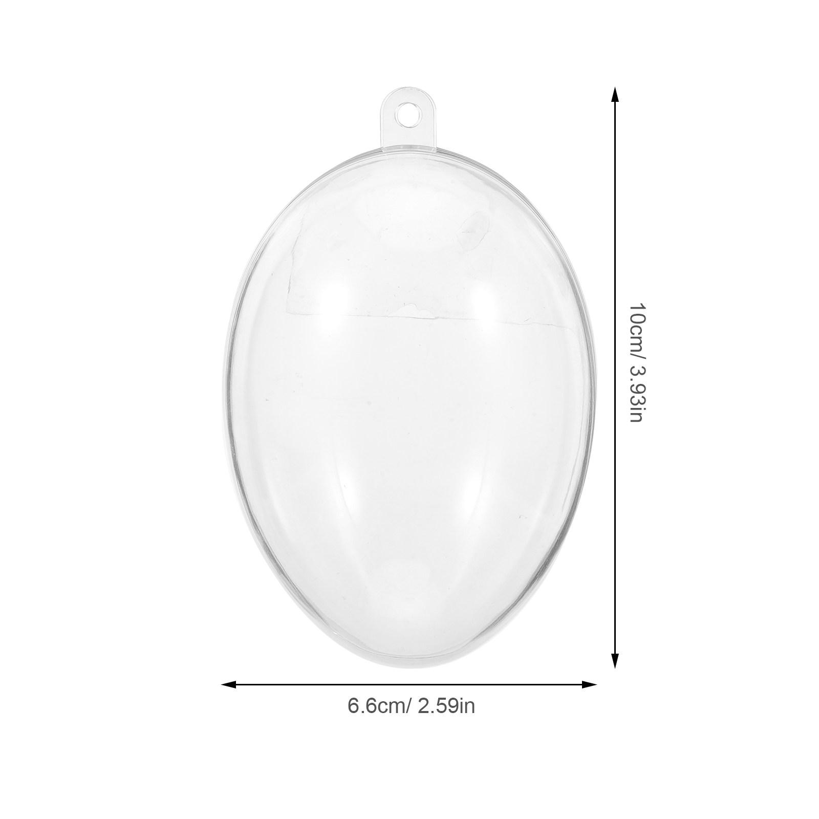 

12Pcs Egg Shaped Hollow Balls Clear Plastic Fillable Ornaments for Easter Christmas Tree Candy Boxes DIY Wedding Party 6.3X4.5X4.5CM