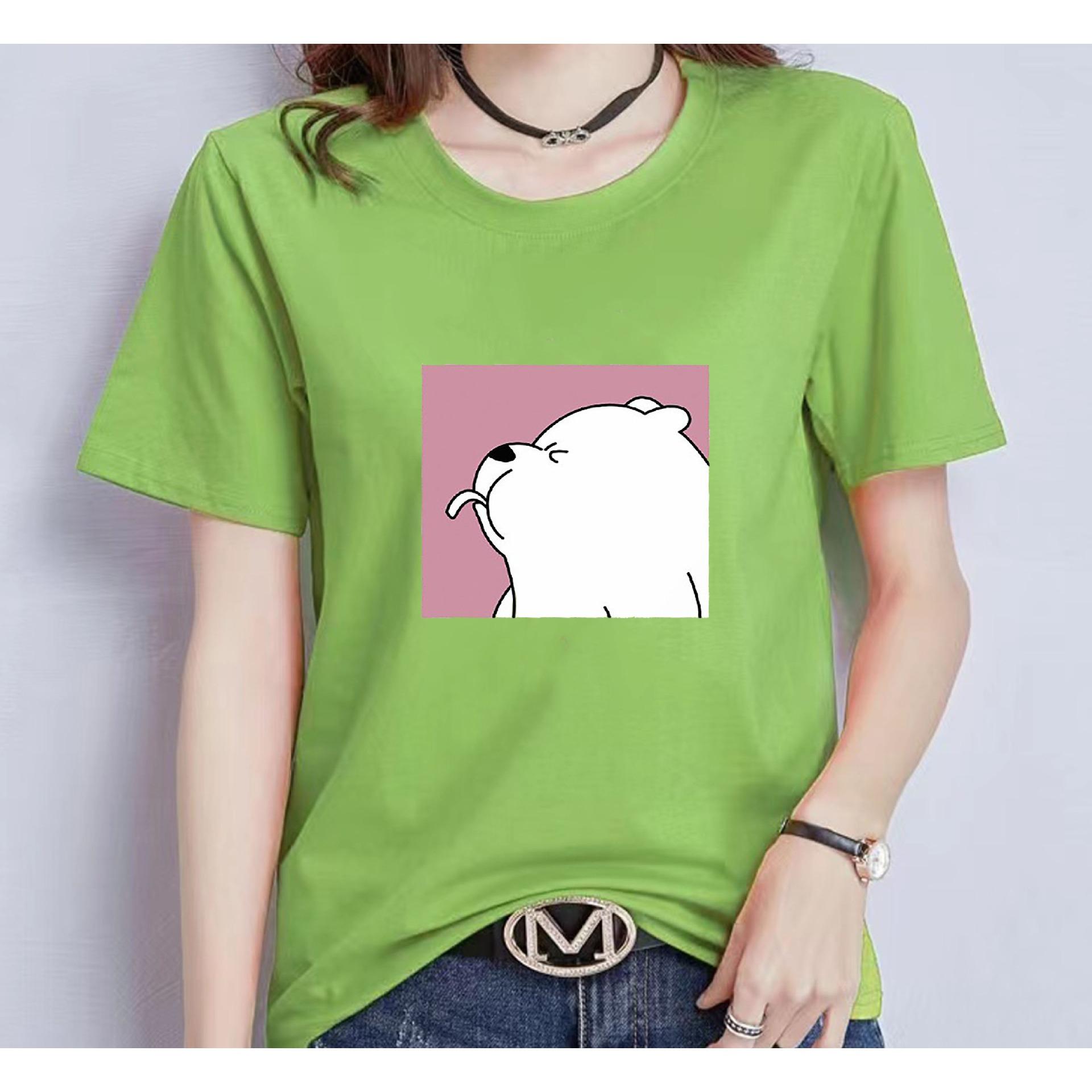 

QICED Летняя футболка с коротким рукавом, женский студенческий свободный женский топ большого размера XXXL