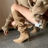 Large Tube Circumference Stacking Boots Pointed Boots Women's Large Size Thin Heel High Boots High Heel Thick Leg Knee Boots
