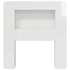 Headboard Cabinet with Storage Glossy White Engineered Wood