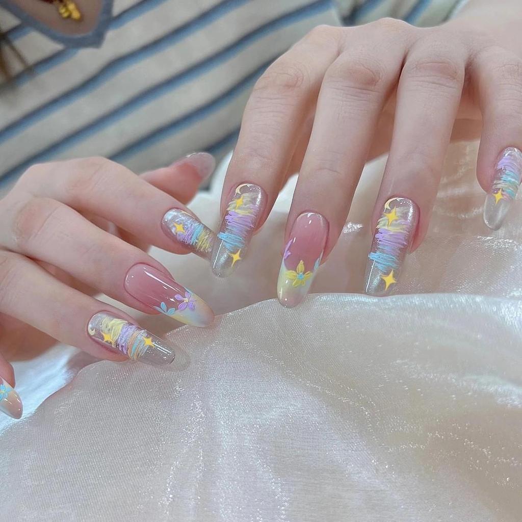 Nude Pink Gradient Cat Eye Whitening Aurora Nail Art Removable Stickers