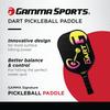 GAMMA Dart Composite Pickleball Pickleball Paddle for Indoor Outdoor USAPA Adult Paddle & Play, Approved, & Kids, Black/Yellow