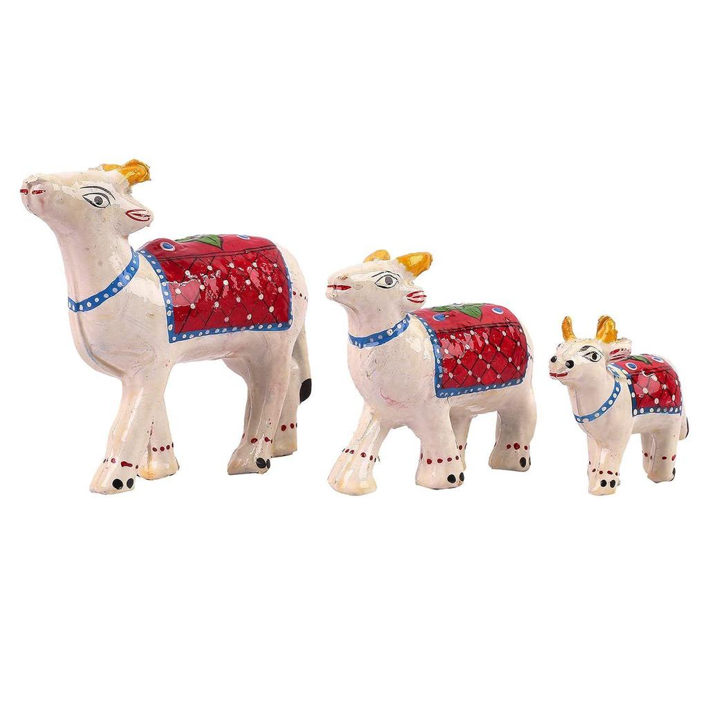 Paper Mache Traditional Handcrafted Cow Showpiece for Enhance for Home Festive Gifting, Housewarming Decoration