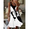 Damen Sommer Tasche Körperkleid mit Aufdruck - Kurzarm Rundhals, Elegant Lässig bis Formell, Bequeme Passform
