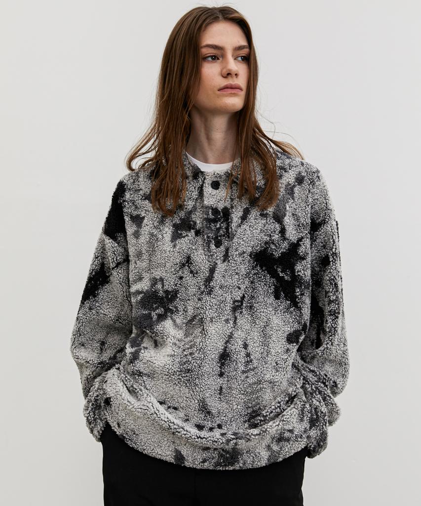 TRIP LE SENS Unisex Fleece Dyed Collar Knit_Black