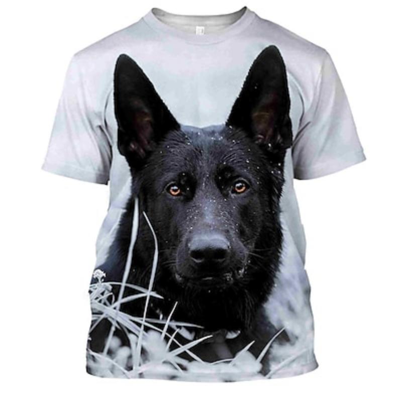 Animal Dog German Shepherd T-shirt Anime 3D Graphic For Couple's Men's Women's Adults' Masquerade 3D Print Casual Daily