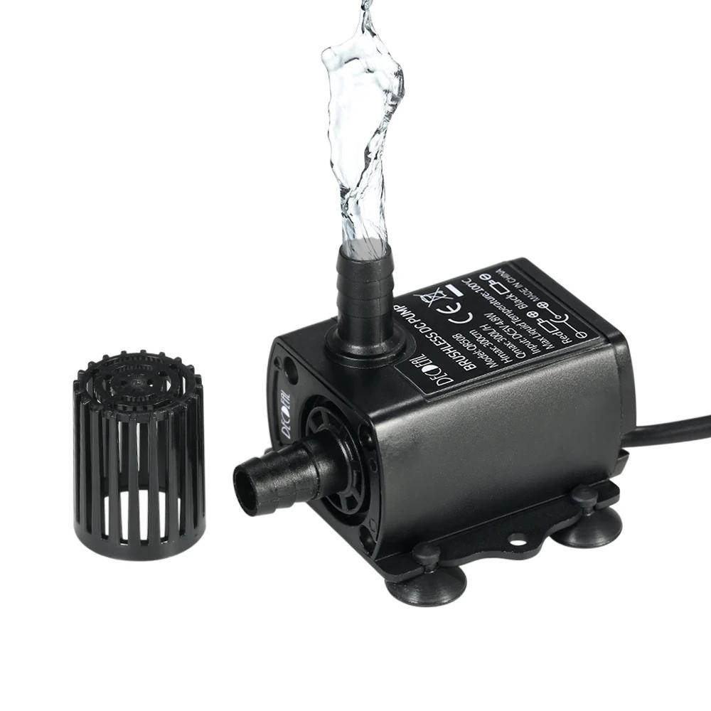 

USB-Powered DC 5V 4.8W 300L/H 3m Lift Mini Brushless Submersible Pump -Low Noise, Waterproof for Aquarium & Fountain Circulation 2.4W