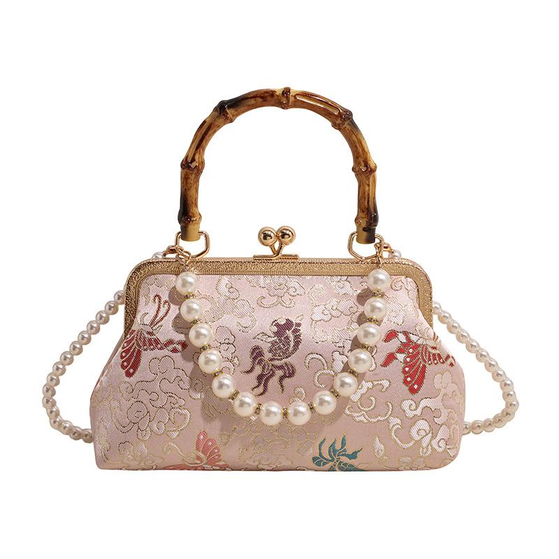 Handbag  Shoulder Bag Retro Pearl Chain Crossbody Bag  Women's Bag