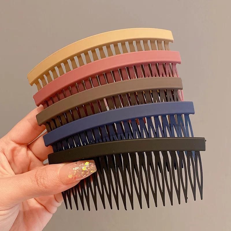 Pettine per capelli da donna a tinta unita, grande, semplice, fermaglio per capelli, frangetta, sistemazione fissa, capelli spettinati, fascia per capelli, pettine per la parte posteriore della testa, accessori per capelli