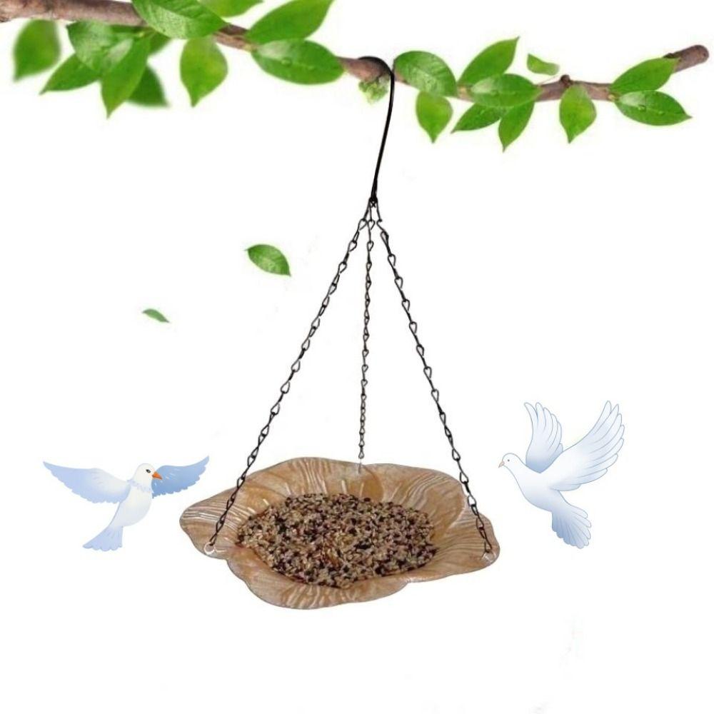 Flower Bird Feeder Balanced Outdoor Bird Food Dispenser Hanging Bird Tray  Courtyard Use