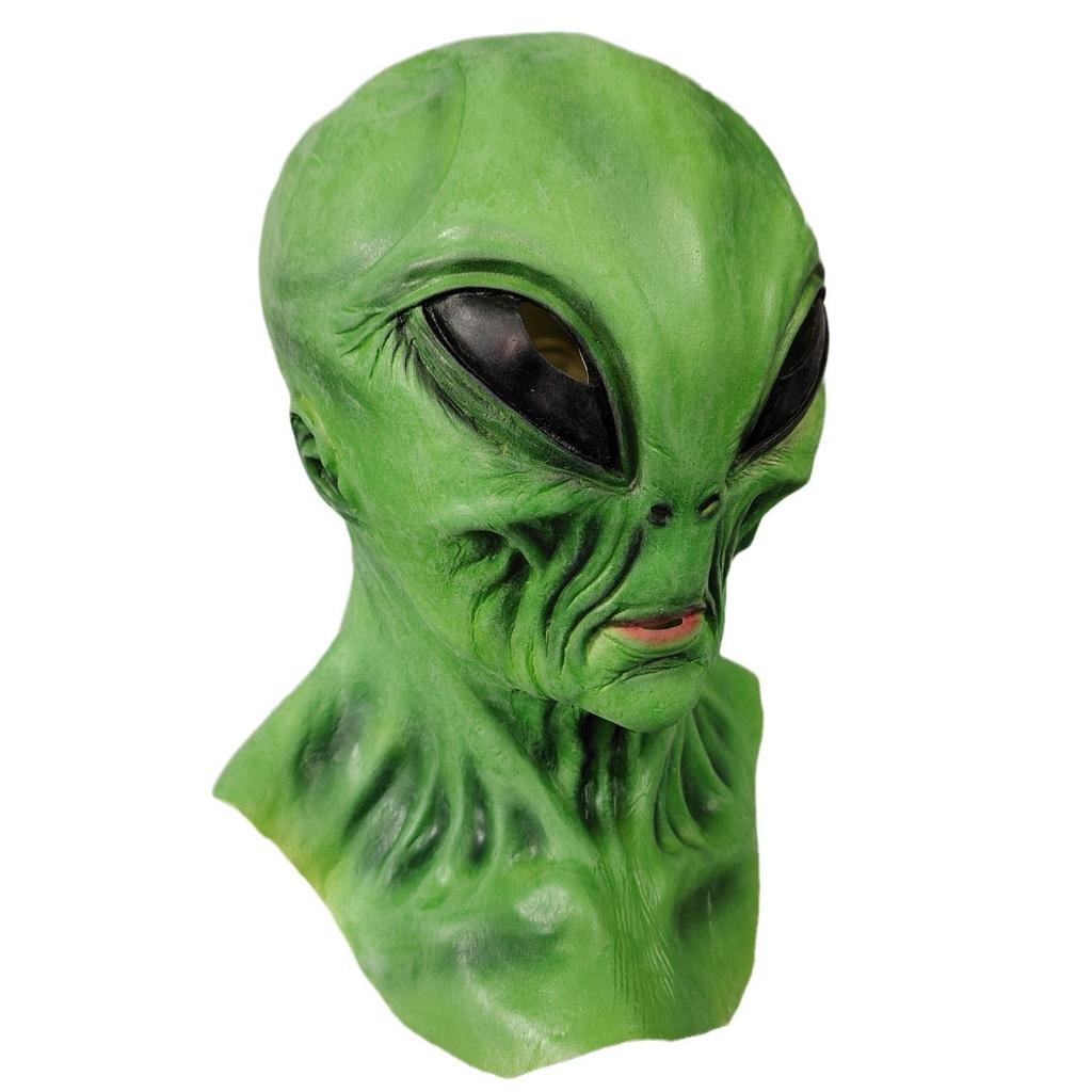 Alien Latex Mask - Halloween Horror Costume for Cosplay, Haunted Houses, and Escape Rooms