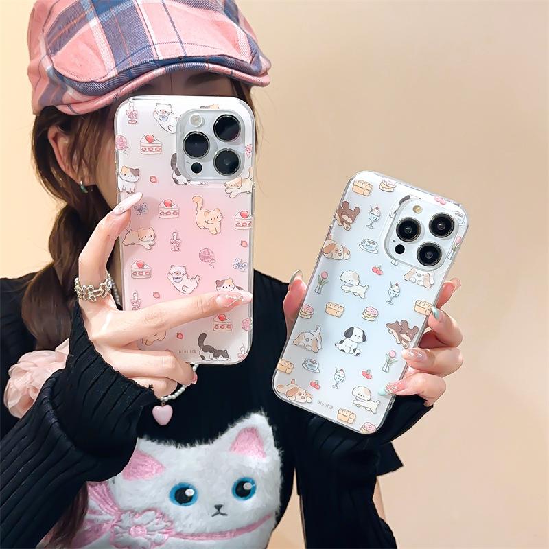 Smudge dessert cat and dog 15 for iPhone14promax Apple 13 matte double-sided mobile phone case 12 cute female