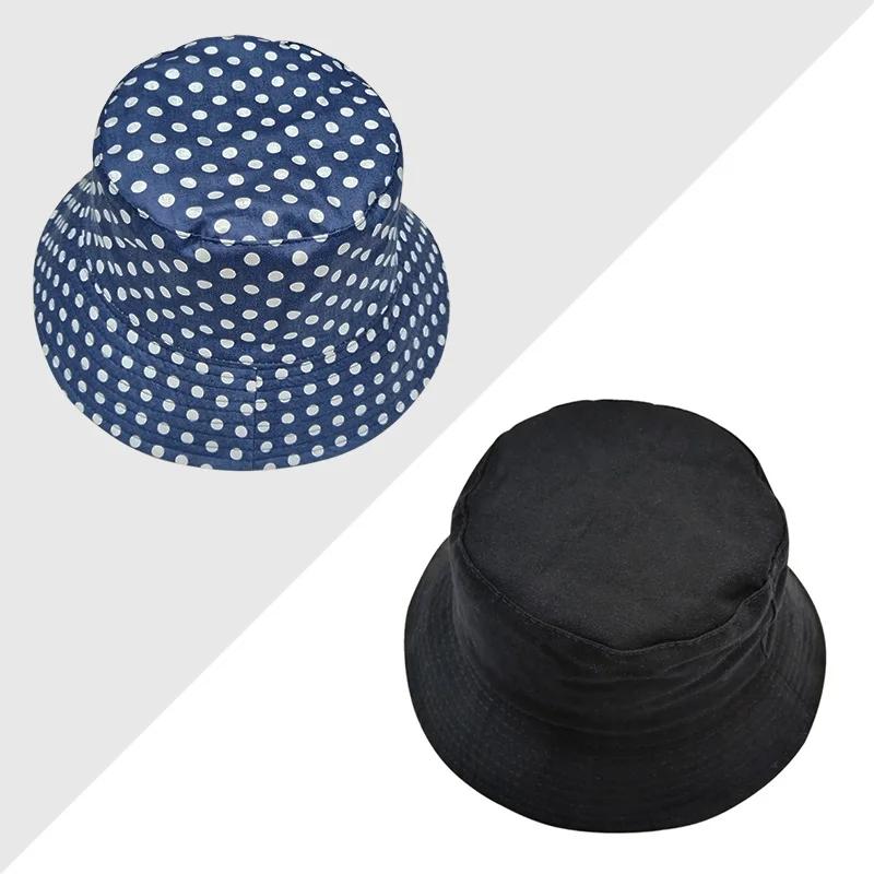 2025 Reversible Unisex Floral Fruit Print Bucket Hat Wide Brim Sun Protection for Beach Travel UPF50+ Fashion Dot Pattern