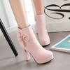 Korean Version Lady Lolita High Heel Ankle Boots Party Wedding Shoes Womens Butterfly-knot Tassel Fashion High Heel Boots