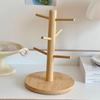 Space Saving Bamboos Coffee Cup Tree Hanger With 6 Hooks Stand Rack For Homes Kitchen Restaurant Storage Organization