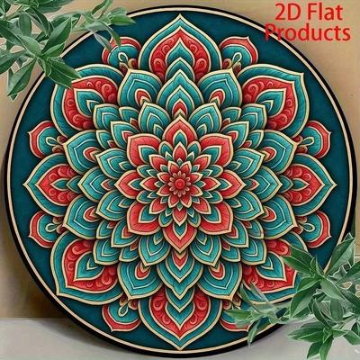 Retro Boho Mandala Metal Wall Art Floral Geometric Aluminum Plate Living Room Home Decor