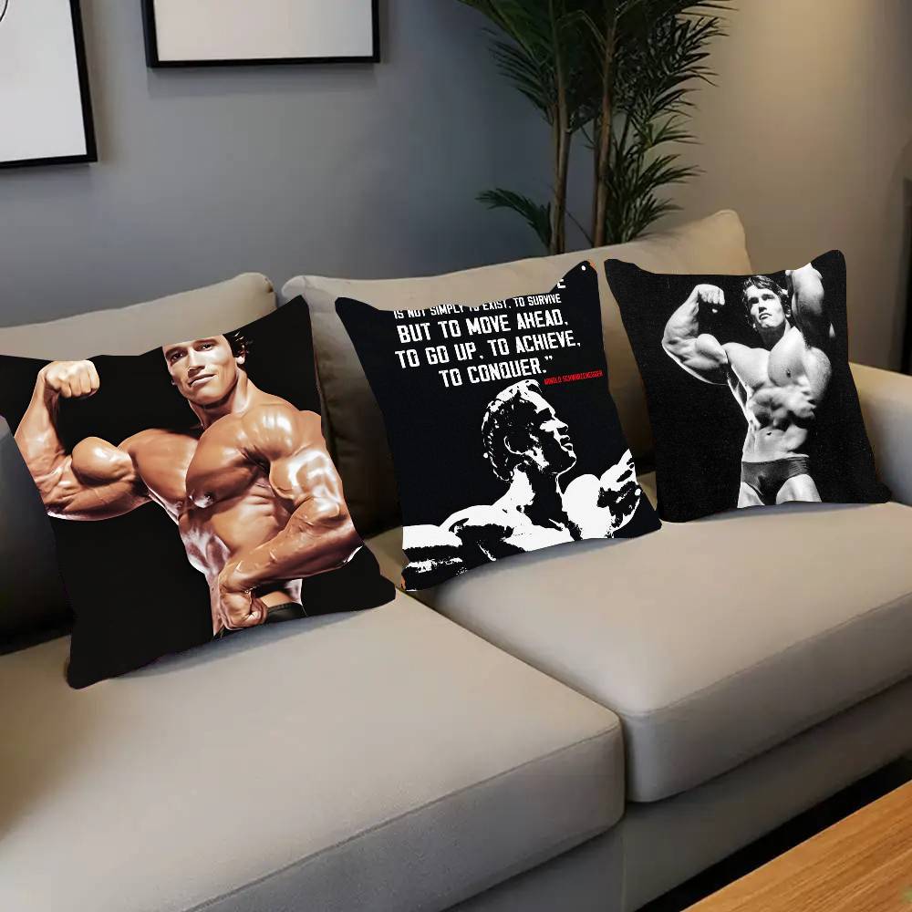Arnold Schwarzenegger Bodybuilding Muscle Man Fitness Square Pillow Bedroom Sofa Leisure Comfort Cushion Home Decoration