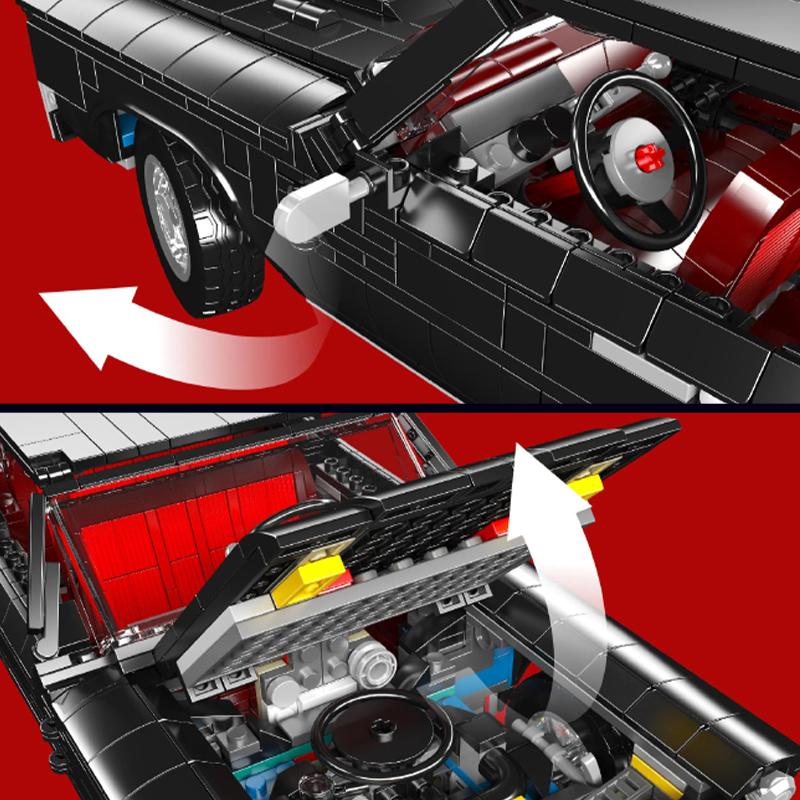 Mould King Creative GTO Muscle Car | Buildable Sports Car With Pull-Back Function | Adult MOC Building Blocks | 1563 PCS