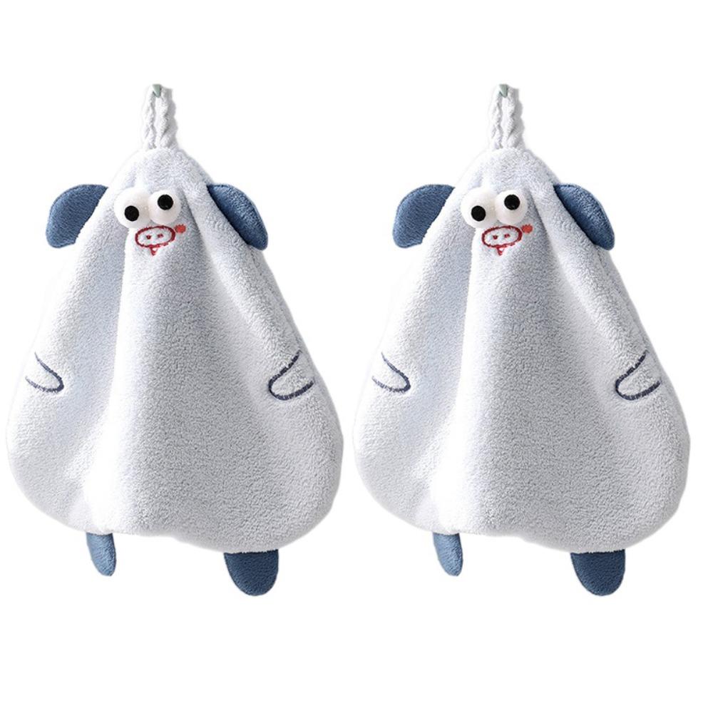 2Pcs Microfiber Korean Pig Dishcloth Cute Children's Handkerchief Pig Wiping Towel Bedroom
