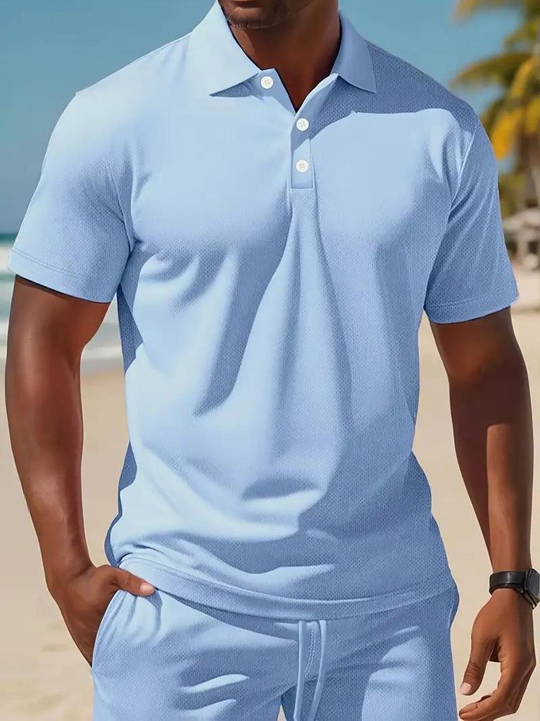 Premium Loose-Fit Versatile Short-Sleeve Polo Shirt and Shorts Summer Set