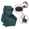 Electric Massage Recliner with Rising Assistance Dark Green Fabric