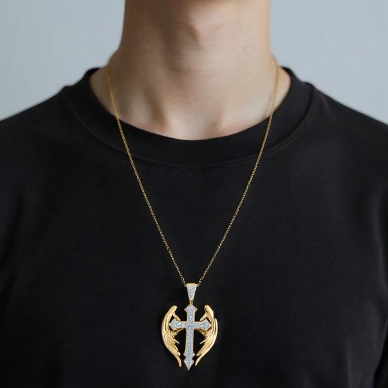 Fashionable Crosses Necklace Including Adjustable Chain Retro Designs Alloy Materials for Everyday Elegant Charm