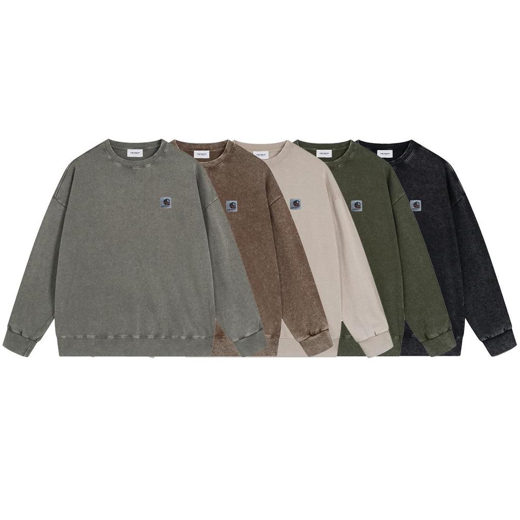 Carhartt 2025 Pánská vypraná mikina s kapucí na zip a tepláky - Retro volný střih