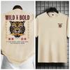 Unisexs Wild Bold Tiger Print Tshirt Tokyo Japan Streetwear Casual Short Sleeve Cotton Tee