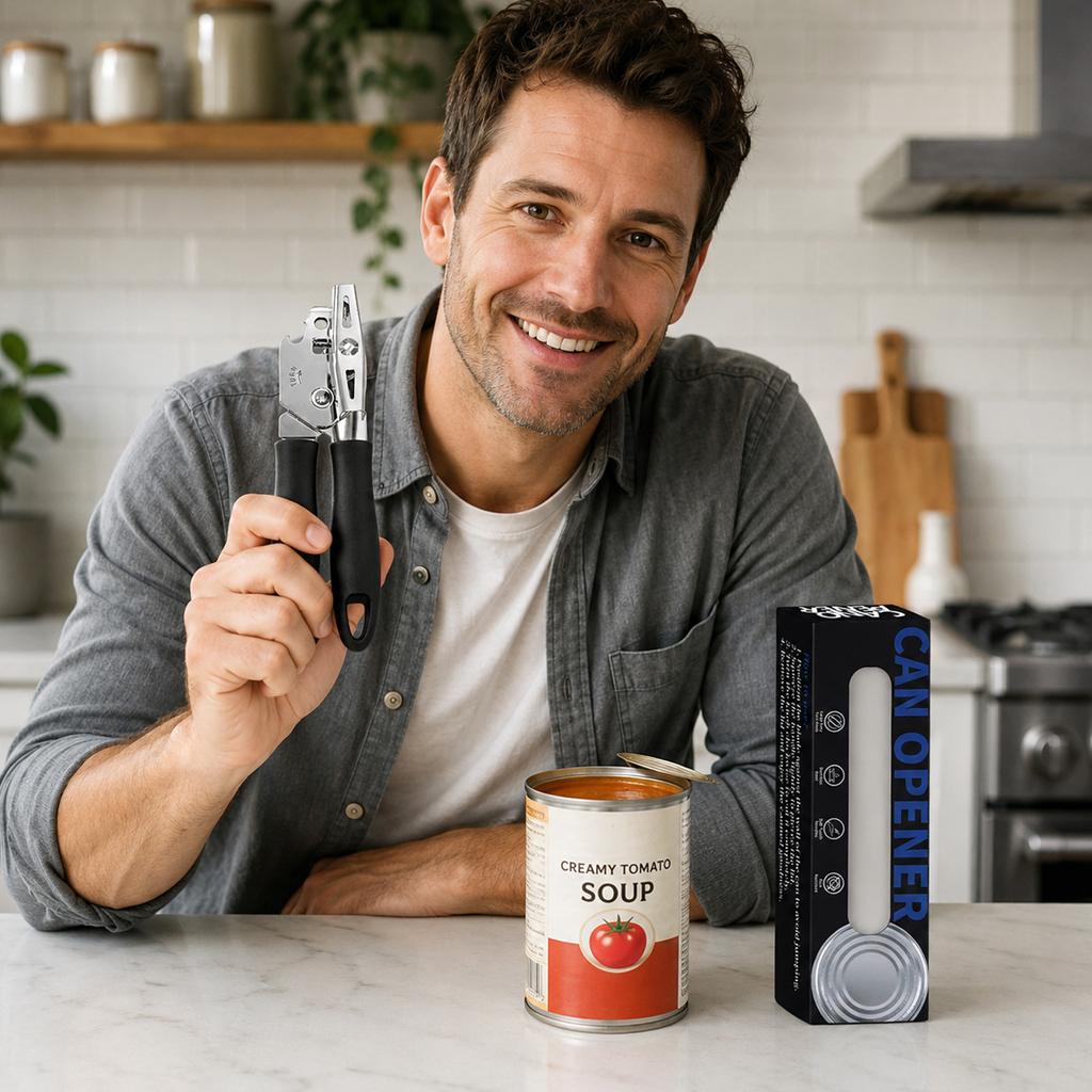 Stainless Can Opener, Multi-Function Manual Opener for Kitchen Cans