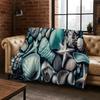 Dream Starfish Shell Tropical Beach Art Flannel Throw Blanket Soft Cozy for Home Bedroom Bed Sofa Cover Gift