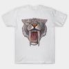 Men Black Print T-shirt Smilodon Fatalis No-Cut Transfer Paper Print Cotton Tshirt