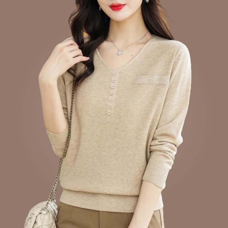 Long-sleeved New Mother Loose Top Spring Autumn Size Foreign Knitted Bottoming Sweater