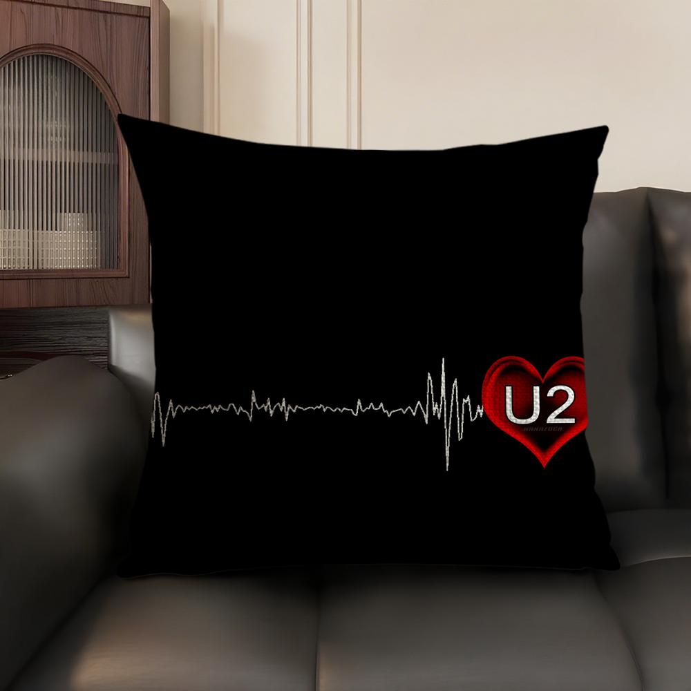 Rock UU Band Music Cushion Cover Natural Linen Organic Fabric DoubleSided Printing Sofa Home Decor Gift Pillow Case