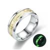 Fashion Heartbeat Luminous Ring for Women Men Fluorescent Rings Heart Glow In Dark Stainless Steel Couple Ring JewelryGift