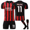 2025-26 AC Milan Home #11 PULISIC Sport Training Jersey Set with Socks Teens Kids Adults Football Kits