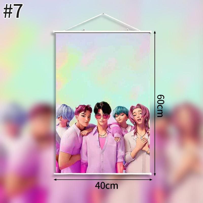 K pop İblis Avcısı Arka Plan Huntrix Çizgi Film Duvar Halısı Kpop Savaşçı Posteri Ev Partisi Duvara Asılan Arka Plan