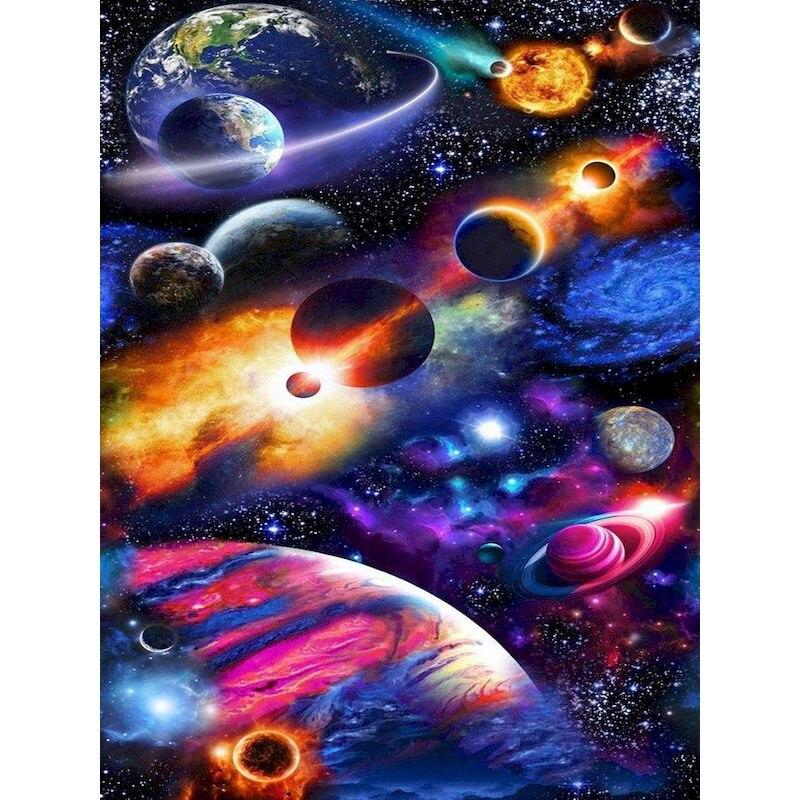 5D DIY Round Diamond Painting Planet Diamond Embroidery Universe Scenery Cross Stitch Mosaic Sale Adults Kits Home Decoration