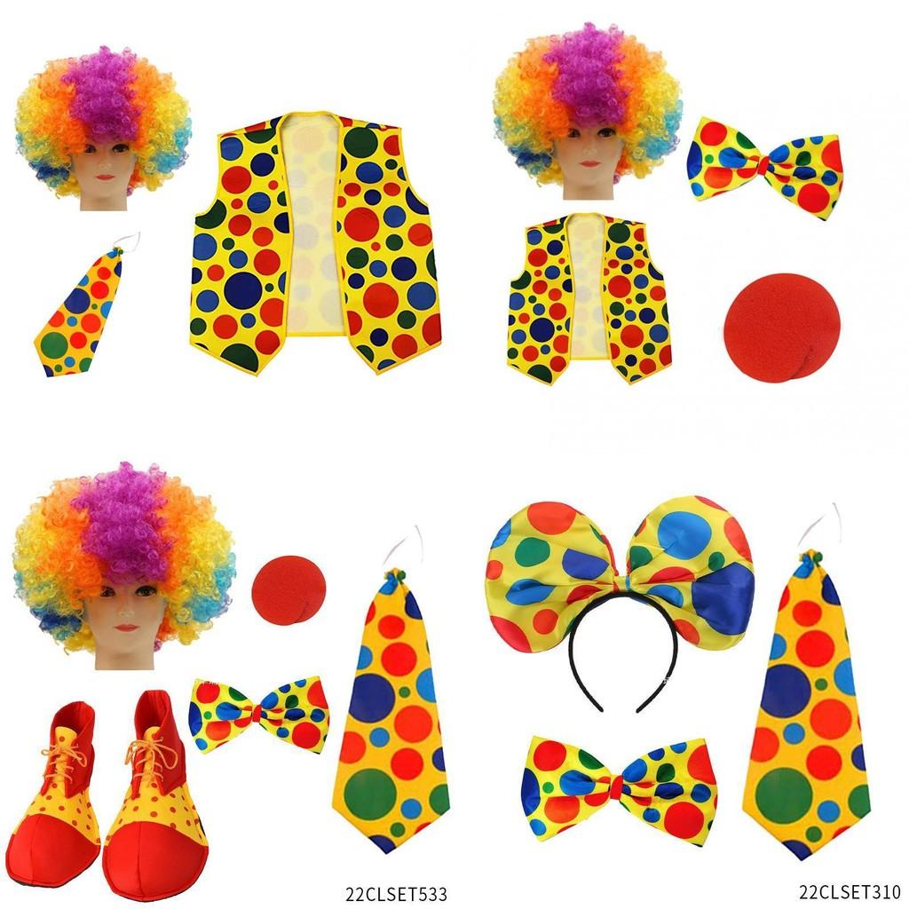 Roleplay Joker Outfit With Clown Nose And Wig Set For Cosplay Costume Events