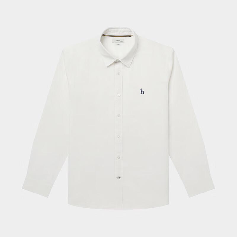 HAZZYS Men's Cotton-Linen Blend Long Sleeve Shirt