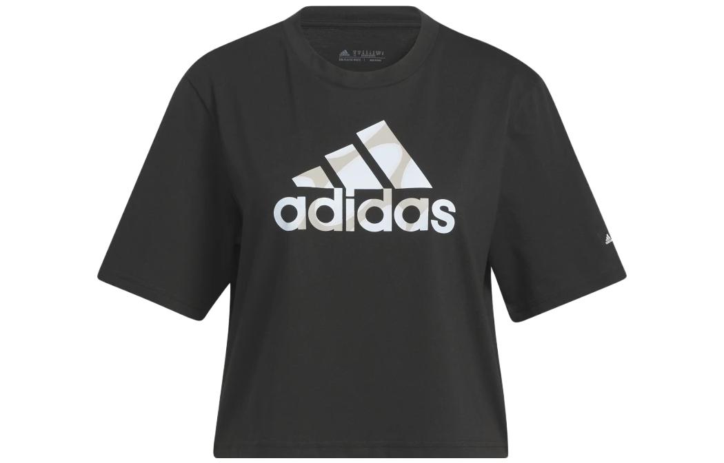 

Adidas T Shirts Women s Black Crew Neck Moderate Straight Fit HR2994 XS