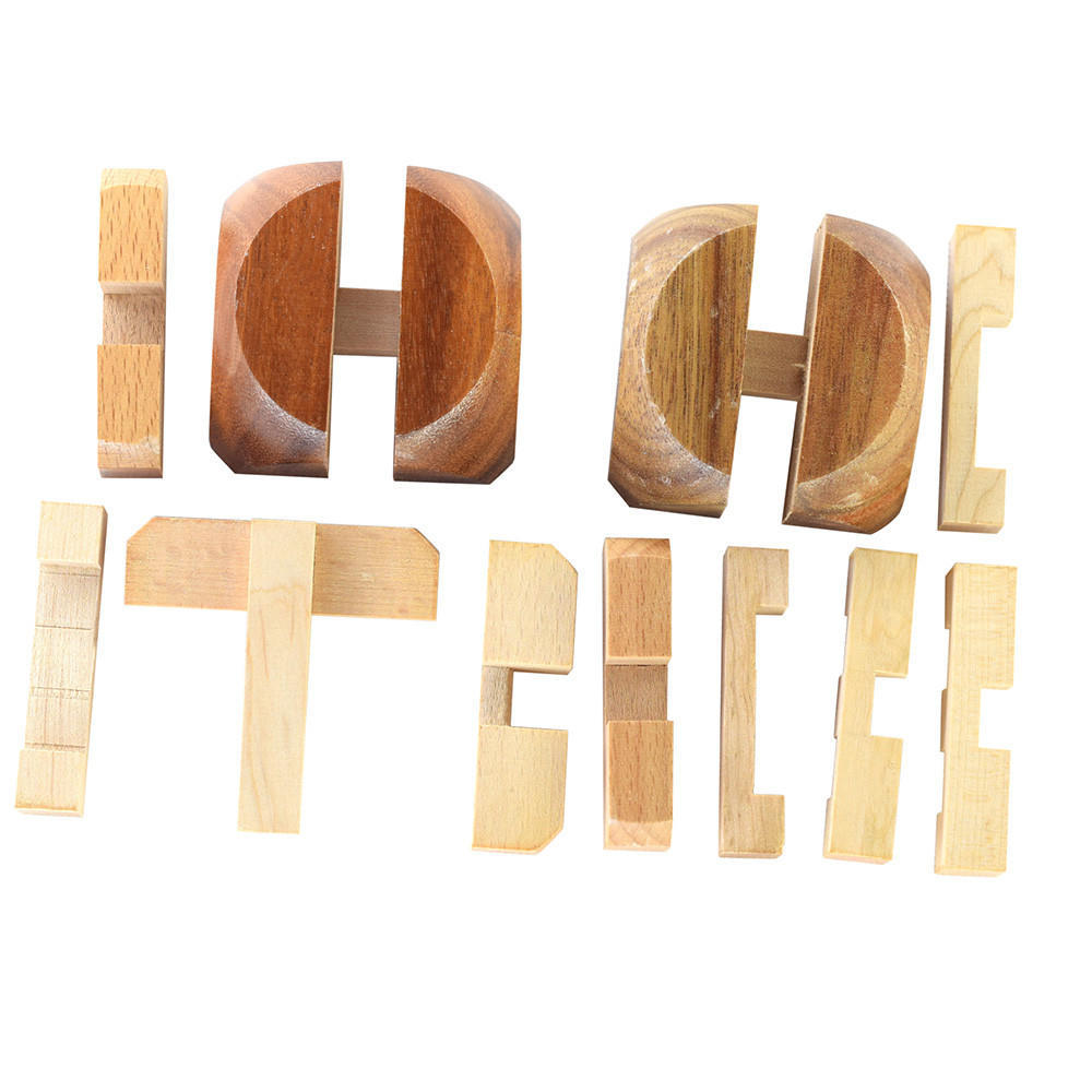 Wooden Intelligence Toy Chinese Brain Teaser Game 3D for Kids Adults
