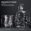 Whiskey Decanter with 2 Glasses 750ml Transparent Wine Decanter Creative Bourbon Decanter and Glass Set Whiskey Decanter