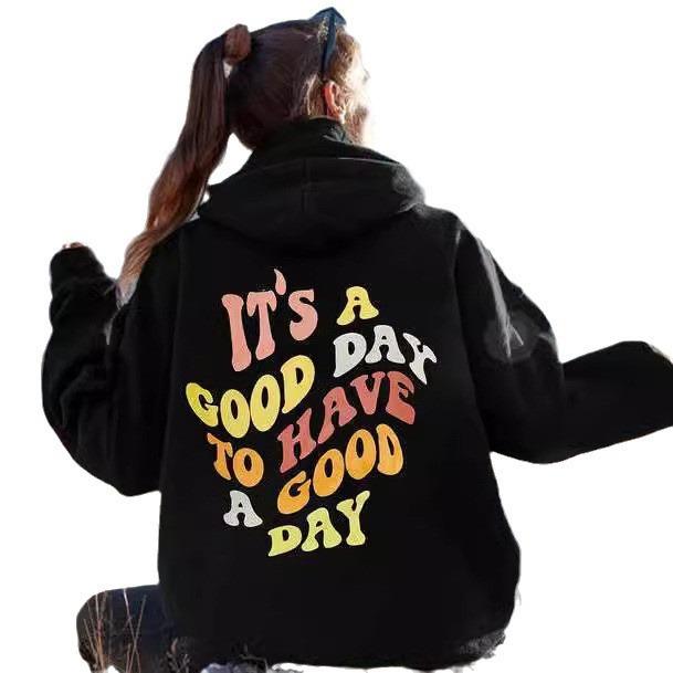 Independent station, European and American fashion women's clothing autumn and winter letter printing versatile casual long sleeves, pullover