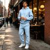 Men's Casual Loose Fit Color Hoodie and Sweatpants Set for Everyday Wear